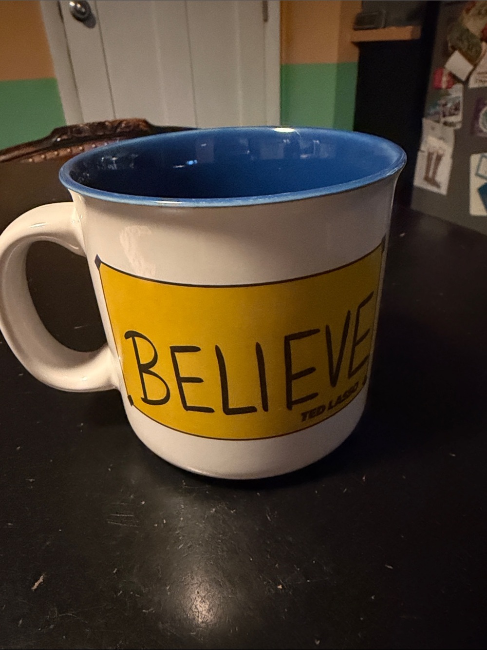 Ted Lasso BELIEVE 20 oz Ceramic Mug Silver Buffalo 2022 Official Warner Bro